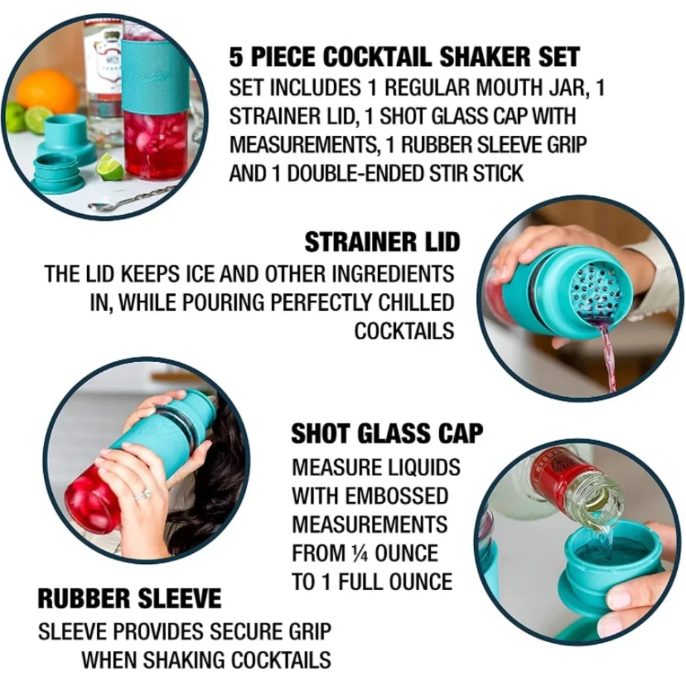 Masontops Cocktail Shaker Kit - New in box